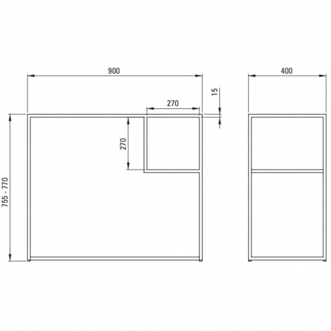 Dulap baza negru mat Deante Correo 40x90x76 cm [3]