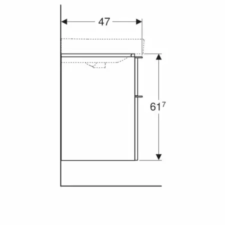 Dulap baza pentru lavoar dublu suspendat Geberit Smyle Square lava gri inchis 2 sertare 119 cm [4]