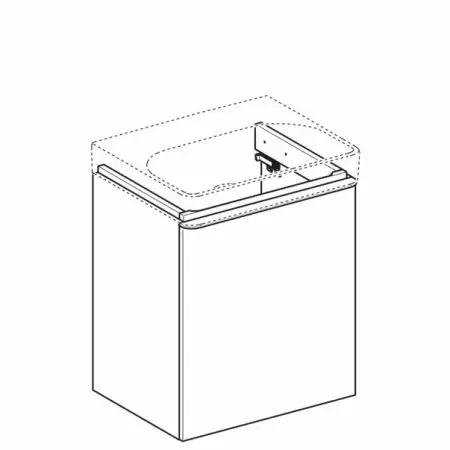 Dulap baza pentru lavoar suspendat Geberit Smyle Square alb 1 usa opritor dreapta 54 cm [1]