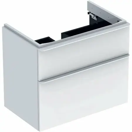 Mobilier Baie - Dulap baza pentru lavoar suspendat Geberit Smyle Square alb 2 sertare 74 cm
