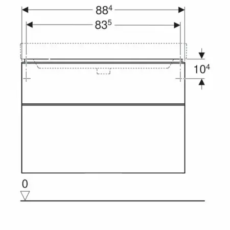 Dulap baza pentru lavoar suspendat Geberit Smyle Square alb 2 sertare 89 cm [3]