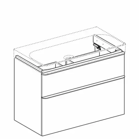 Dulap baza pentru lavoar suspendat Geberit Smyle Square alb 2 sertare 89 cm [1]