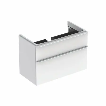 Mobilier Baie - Dulap baza pentru lavoar suspendat Geberit Smyle Square alb 2 sertare 89 cm