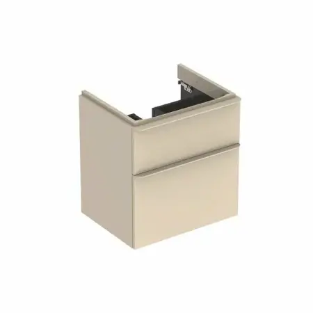 Mobilier Baie - Dulap baza pentru lavoar suspendat Geberit Smyle Square gri nisip 2 sertare 59 cm