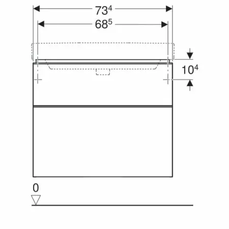 Dulap baza pentru lavoar suspendat Geberit Smyle Square lava gri inchis 2 sertare 74 cm [3]