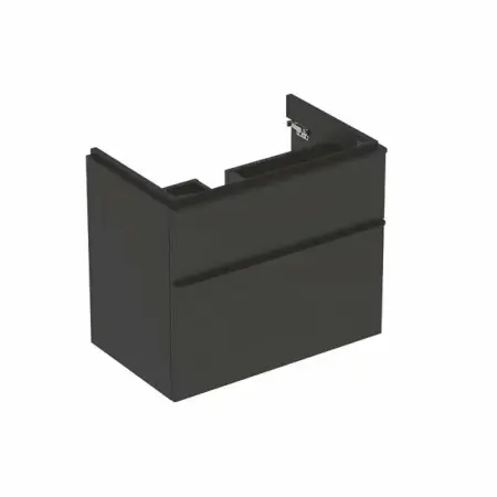 Mobilier Baie - Dulap baza pentru lavoar suspendat Geberit Smyle Square lava gri inchis 2 sertare 74 cm