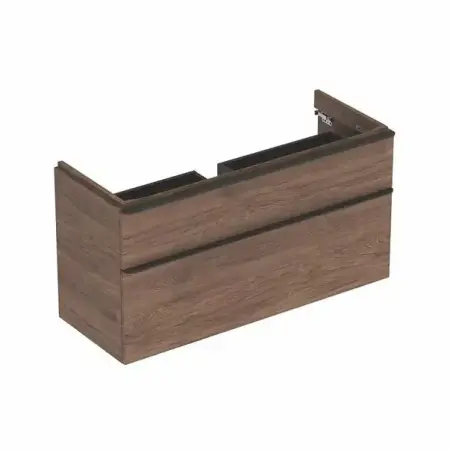 Mobilier Baie - Dulap baza pentru lavoar suspendat Geberit Smyle Square nuc 2 sertare 119 cm