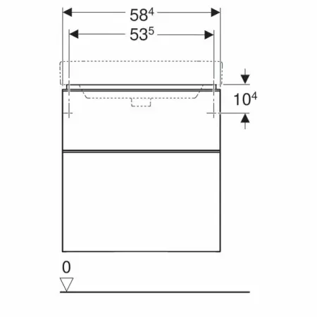 Dulap baza pentru lavoar suspendat Geberit Smyle Square nuc 2 sertare 59 cm [4]