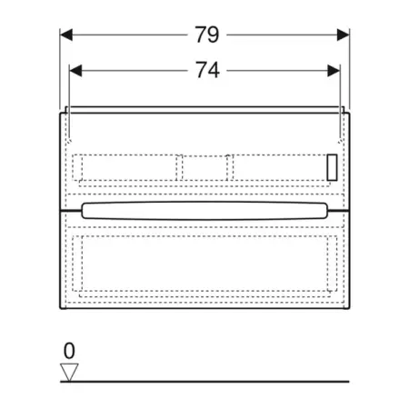 Dulap baza suspendat Geberit Modo 2 sertare alb lucios 80 cm [2]