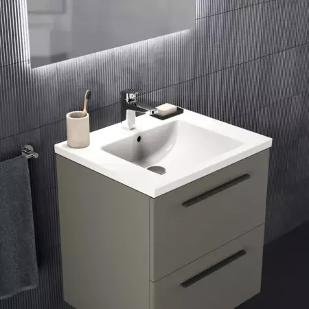 Dulap baza suspendat Ideal Standard i.life B gri quartz mat 2 sertare 60 cm [2]