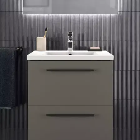 Dulap baza suspendat Ideal Standard i.life B gri quartz mat 2 sertare 60 cm [3]