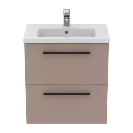 Dulap baza suspendat Ideal Standard i.life S 2 sertare gri - bej 60 cm [3]