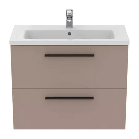 Dulap baza suspendat Ideal Standard i.life S 2 sertare gri - bej 80 cm [2]