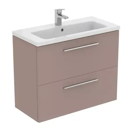 Dulap baza suspendat Ideal Standard i.life S 2 sertare gri - bej 80 cm [3]