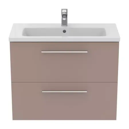 Dulap baza suspendat Ideal Standard i.life S 2 sertare gri - bej 80 cm [1]
