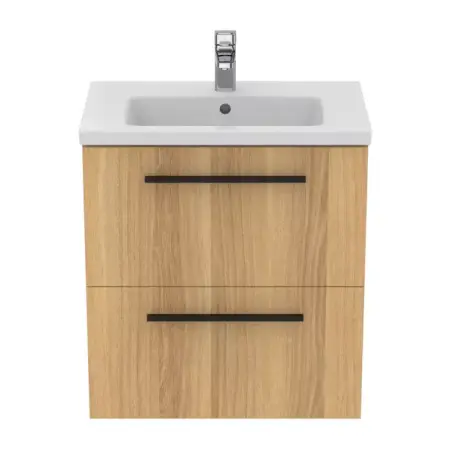 Dulap baza suspendat Ideal Standard i.life S 2 sertare stejar 60 cm [3]