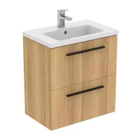 Dulap baza suspendat Ideal Standard i.life S 2 sertare stejar 60 cm [2]