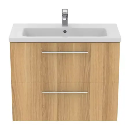 Dulap baza suspendat Ideal Standard i.life S 2 sertare stejar 80 cm [1]