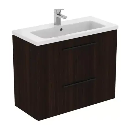 Dulap baza suspendat Ideal Standard i.life S 2 sertare stejar cafeniu 80 cm [4]