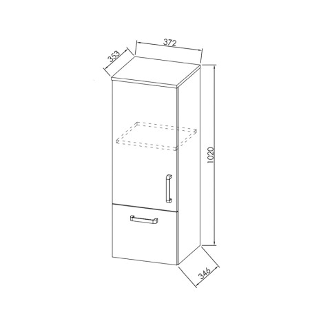 Dulap cu oglinda, 2 usi, iluminare LED, Kolpasan, Blanche, 70 cm, alb [1]