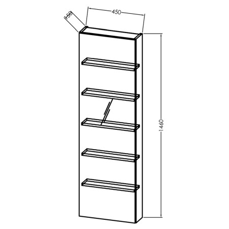 Dulap cu oglinda, Kolpasan, Alexis, h146 cm, Dark Concrete [1]