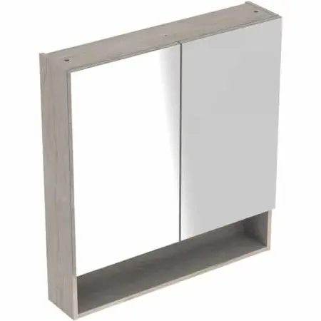 Mobilier Baie - Dulap cu oglinda suspendat Geberit Selnova Square nuc deschis 2 usi 59 cm