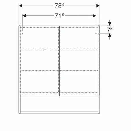 Dulap cu oglinda suspendat Geberit Selnova Square nuc deschis 2 usi 79 cm [4]
