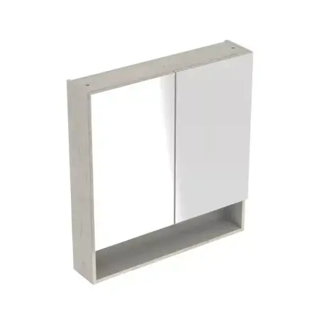 Mobilier Baie - Dulap cu oglinda suspendat Geberit Selnova Square nuc deschis 2 usi 79 cm