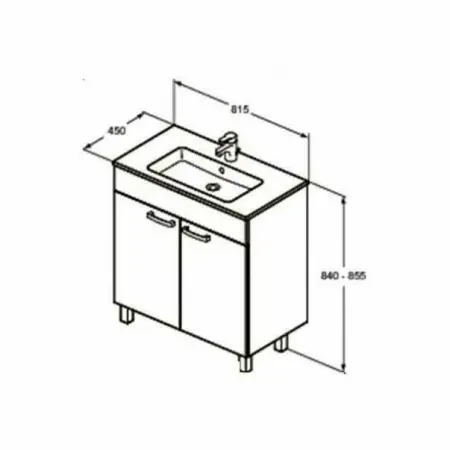 Dulap cu picioare Ideal Standard Tempo pal alb 81 cm [1]