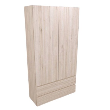 Dulapuri de baie - Dulap inalt cu 2 usi si 2 sertare, Kolpasan, Naomi, H 149,5 cm, natural wood