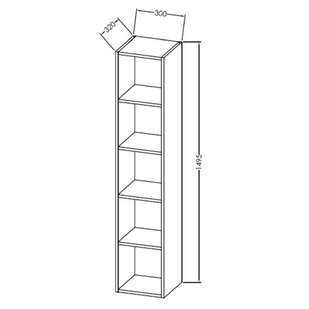 Dulap inalt deschis cu polite, Kolpasan, Naomi large, 149.5 cm, dark concrete [1]