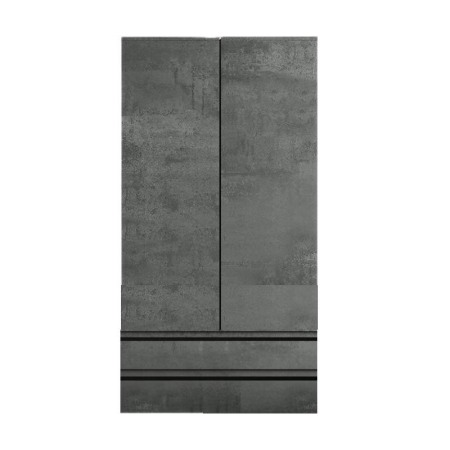 Dulapuri de baie - Dulap inalt suspendat, Kolpasan, Alexis, cu 2 usi si 2 sertare, H 146 cm, dark concrete