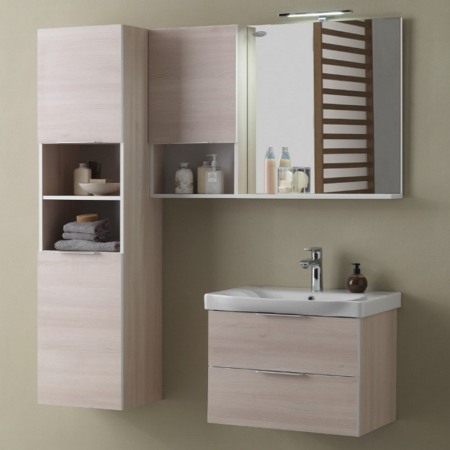 Dulap inalt suspendat Kolpasan, Lana, 156 cm, lemn deschis [4]