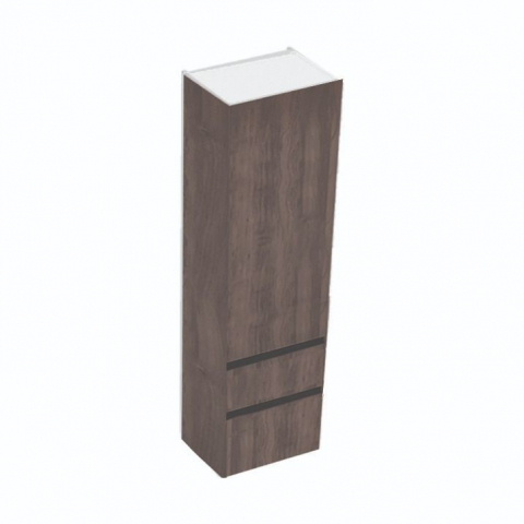 Mobilier Baie - Dulap suspendat baie 45x34x160 cm Kolpa San Harmony, cu usa reversibila si doua sertare, stejar inchis