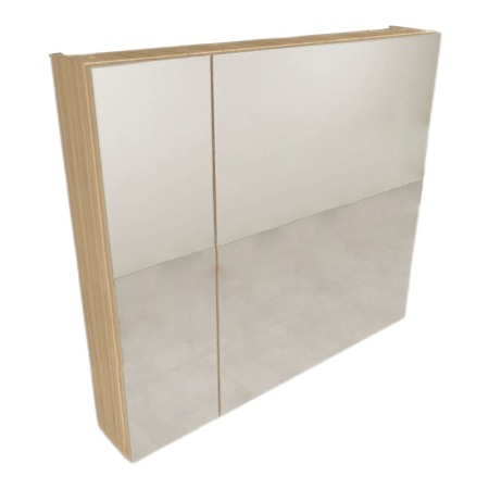 Oglinzi cu dulapior - Dulap suspendat cu oglinda, Kolpasan, Naomi, cu 2 usi, 80 cm, natural wood