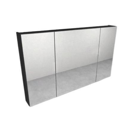 Oglinzi cu dulapior - Dulap suspendat cu oglinda, Kolpasan, Naomi, cu 3 usi, 100 cm, dark concrete