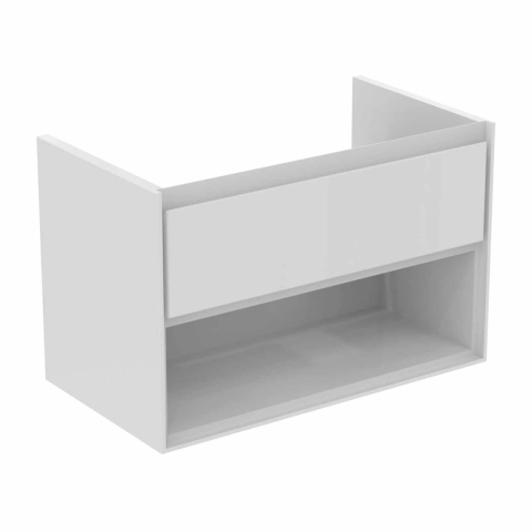 Dulapuri de baie - Dulap suspendat pentru lavoar alb Ideal Standard Connect Air 80 cm cu spatiu depozitare E0818B2
