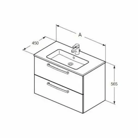 Dulap suspendat pentru lavoar Ideal Standard Tempo pal alb 81 cm [1]