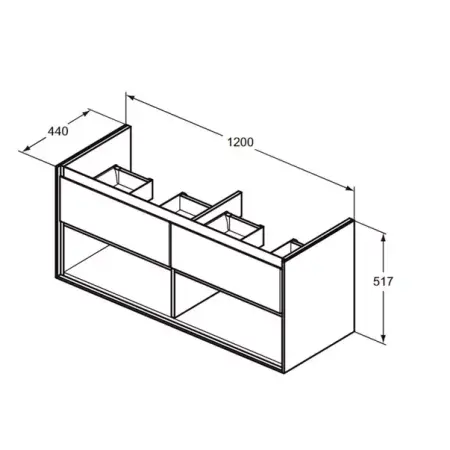 Dulap suspendat pentru lavoar maro deschis lemn Ideal Standard Connect Air 100 cm cu spatiu depozitare [3]