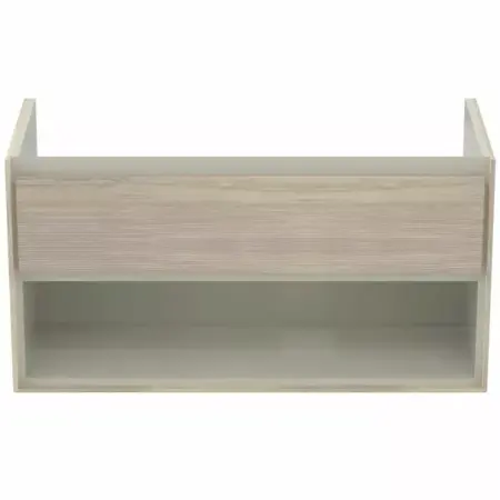 Dulap suspendat pentru lavoar maro deschis lemn Ideal Standard Connect Air 100 cm cu spatiu depozitare [1]