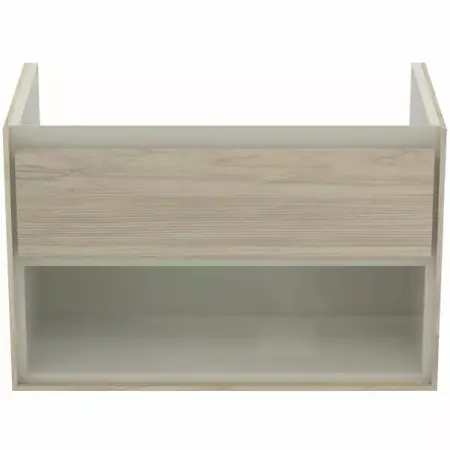 Dulapuri de baie - Dulap suspendat pentru lavoar maro deschis lemn Ideal Standard Connect Air 80 cm cu spatiu depozitare
