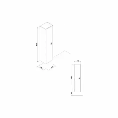 Dulap tip coloana suspendat alb Gala Klea deschidere push-open reversibil [1]