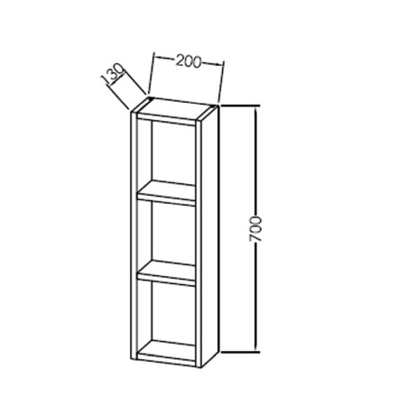 Dulapior suspendat deschis cu polite, Kolpasan, Naomi, 70 cm, dark concrete [1]