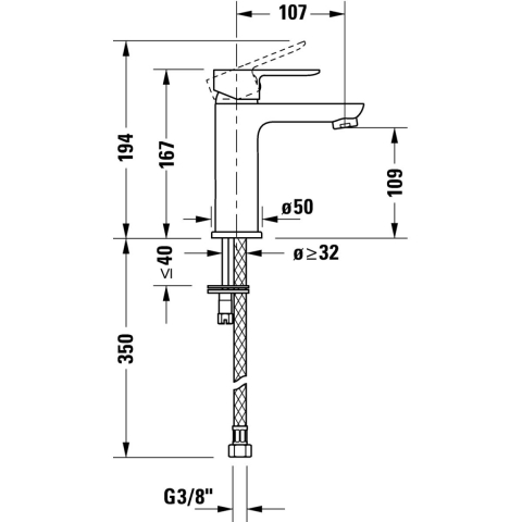 Duravit A.1 baterie lavoar stativ crom A11020002010 [1]