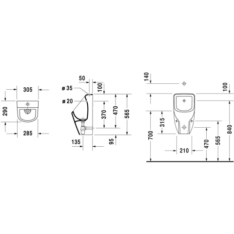 Duravit D-Code pisoar 0828300000 [1]