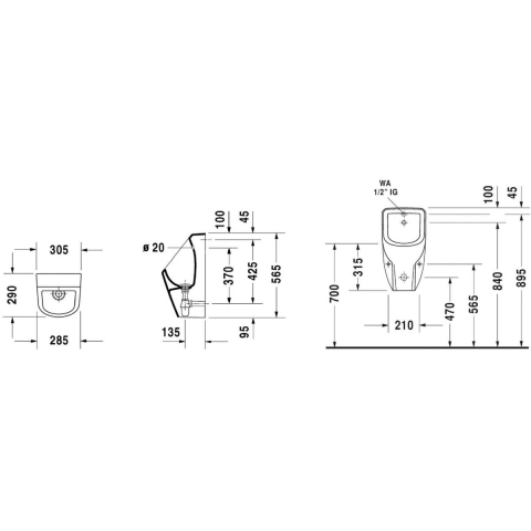 Duravit D-Code pisoar 0829300000 [1]