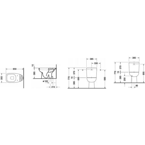 Duravit D-Code vas wc compact alb 21110100002 [1]