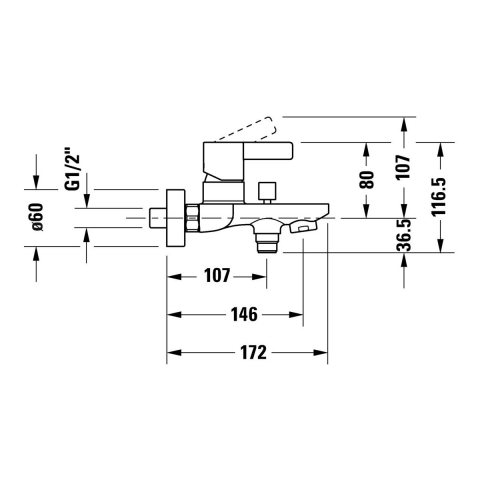 Duravit D-Neo baterie cadă-duș perete crom DE5230000010 [1]