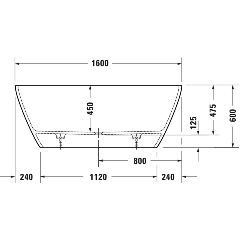 Duravit D-Neo cadă freestanding 160x75 cm ovală alb 700486000000000 [2]