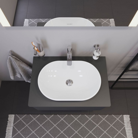 Duravit D-Neo lavoar 60x40 cm ovale de blat alb 2372600070 [14]
